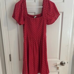 Red Puff Sleeve Dress